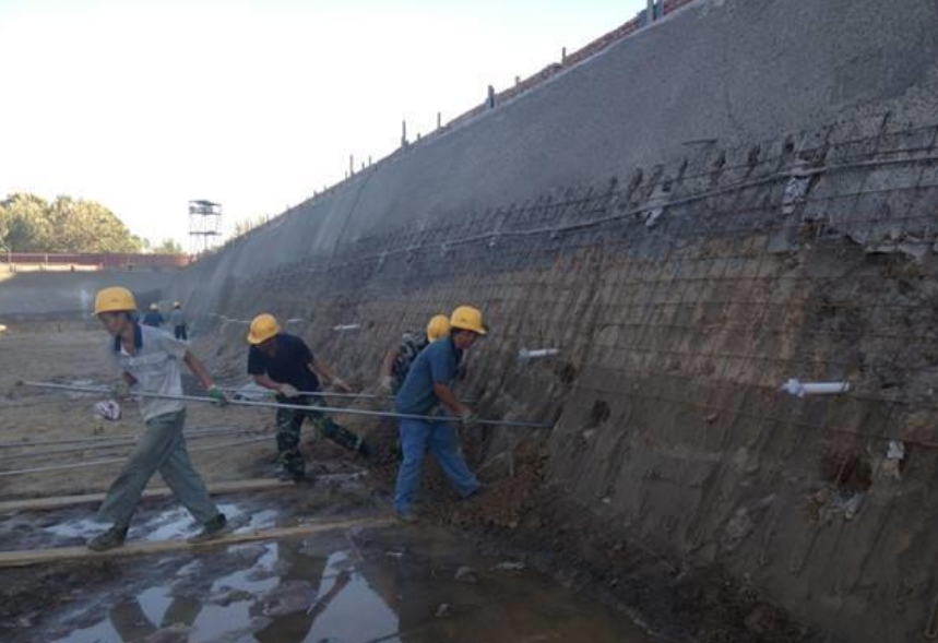 Rock bolt and wire mesh in slope stability